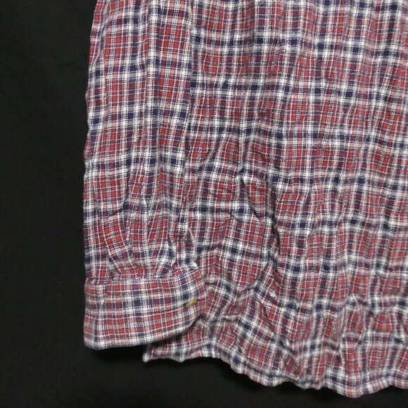 CROCODILE | large | 100% Cotton | Plaid Button-Up Front Casual Shirt | 2 Pockets - Picture 13 of 16